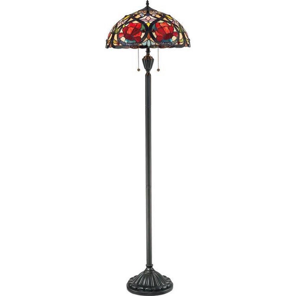 Handcrafted art glass 2 Light Floor Lamp - 62 Inches high