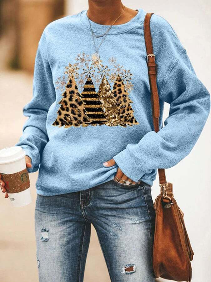 Women's Christmas Tree Print Casual Sweatshirt