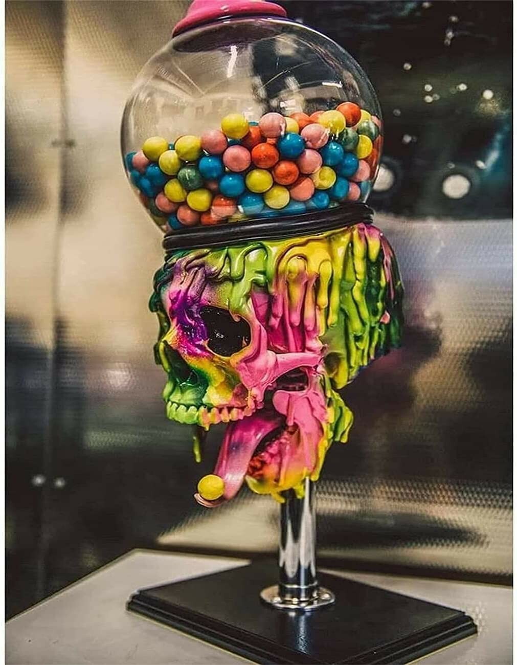 🔥LAST DAY 75% OFF☠️Bubble Gum Machine Realistic Skull Candy Dispenser,Buy 2⚡Free Shipping⚡