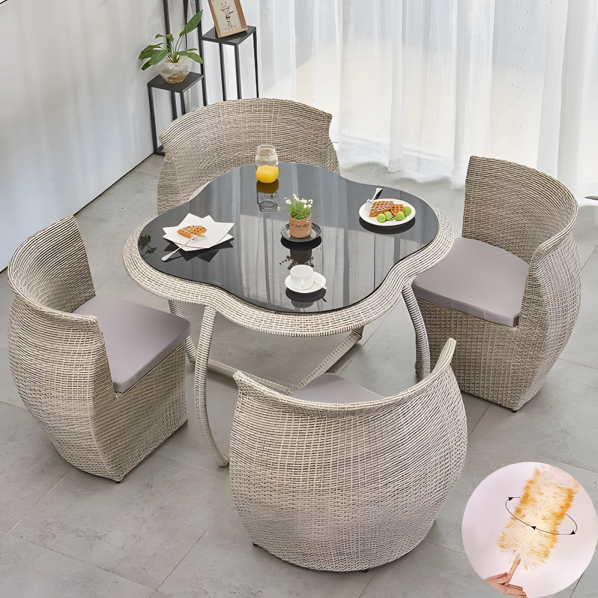 New in 2022，5-piece Patio Furniture dining room combination🔥🔥🔥Factory promotion, limited quantity🔥🔥free shipping🔥