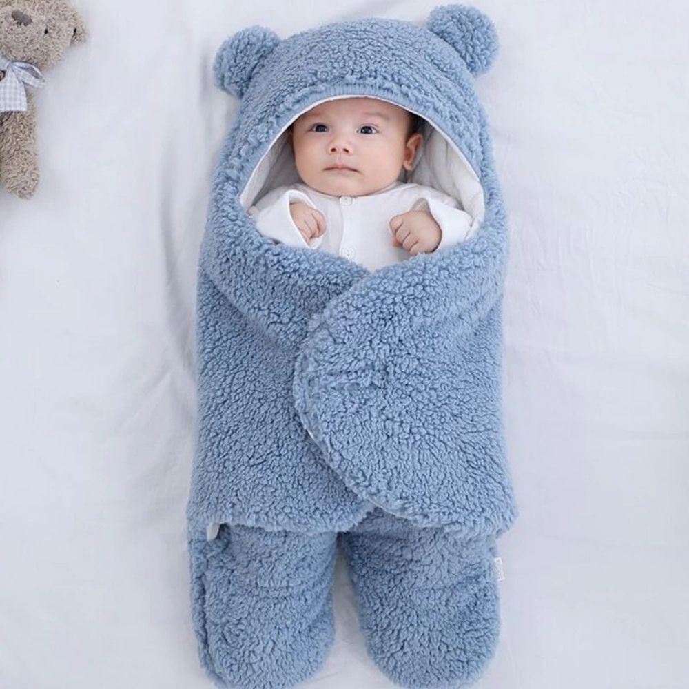 Newborn Baby Bear Soft Blankets - Blue