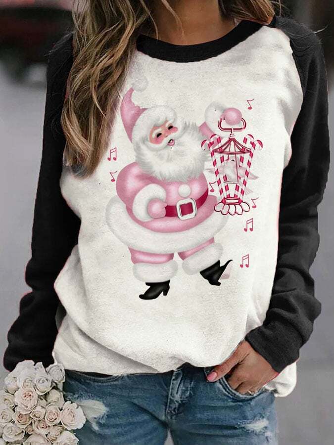 Christmas Print Long Sleeve Sweatshirt