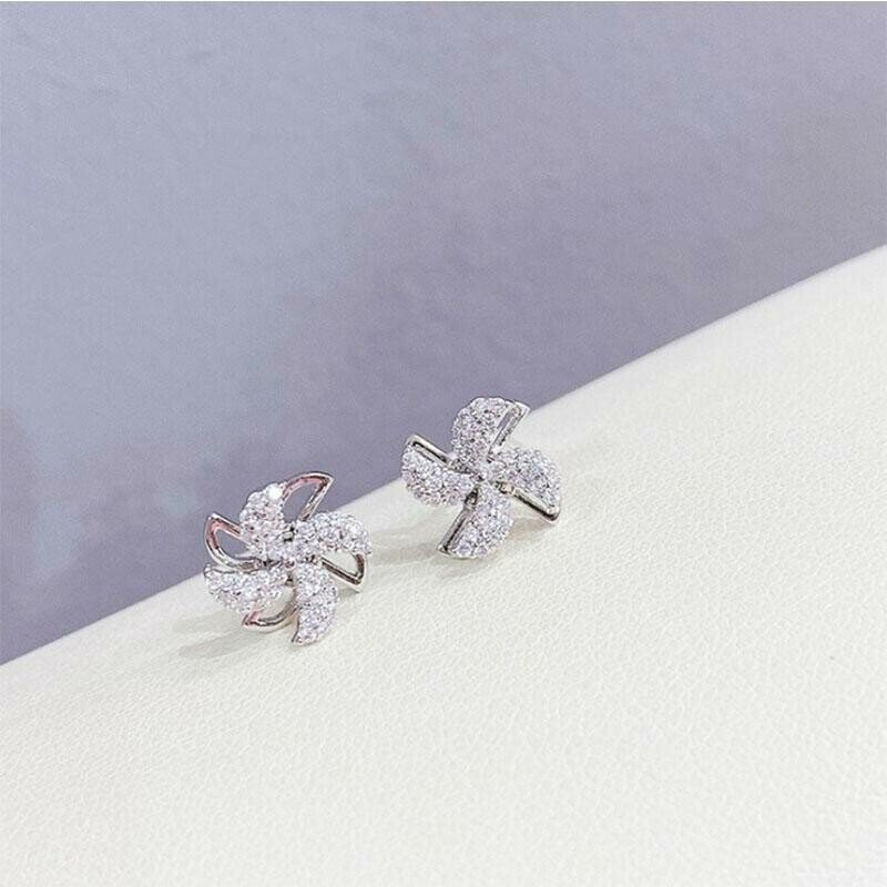 ✨Summer promotion✨ Exquisite Crystal Rotating Windmill Earrings