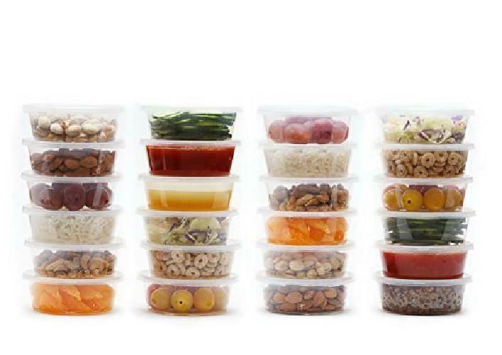 50 PCS 8oz Plastic Food Storage Containers with Lids-Restaurant Deli Cups,