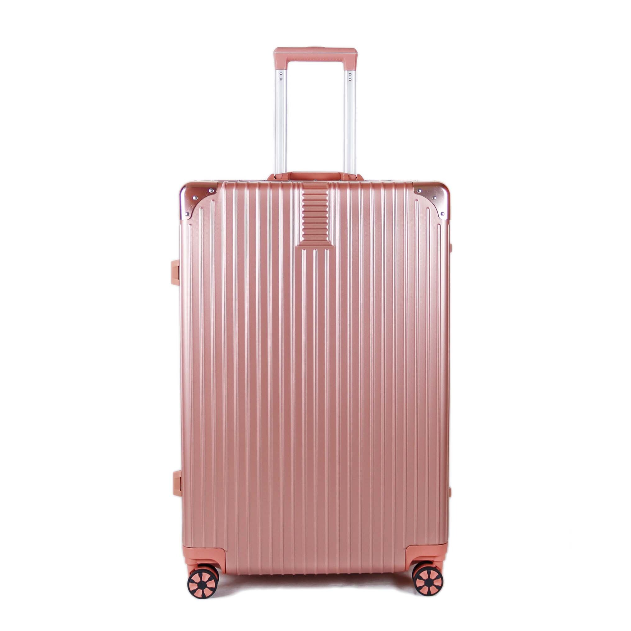 LUGGAGE DISTRICT ALUMINUM FRAME ULTRA-LIGHT CARRY-ON SMALL BAG 20INCH, ROSE GOLD