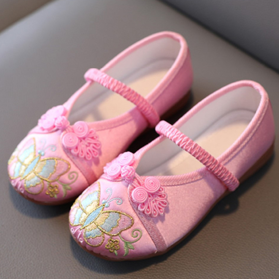 Girls Sweet Butterfly Embroidered Flats Shoe