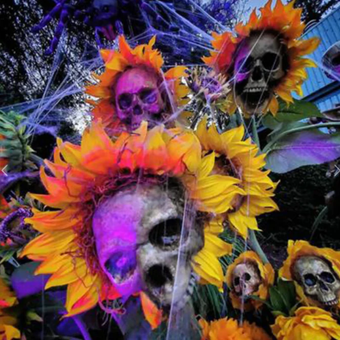 （🎃Halloween Early Sale-50% OFF）Haunted Halloween Sunflower Skulls