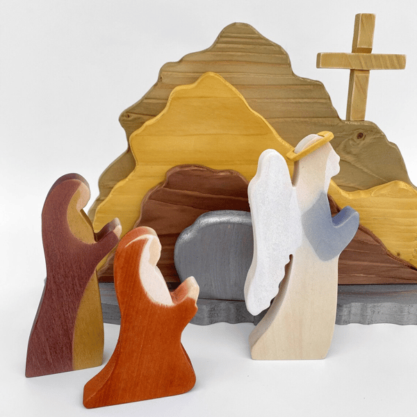 Jesus Tomb-Easter Scene Wooden Decoration