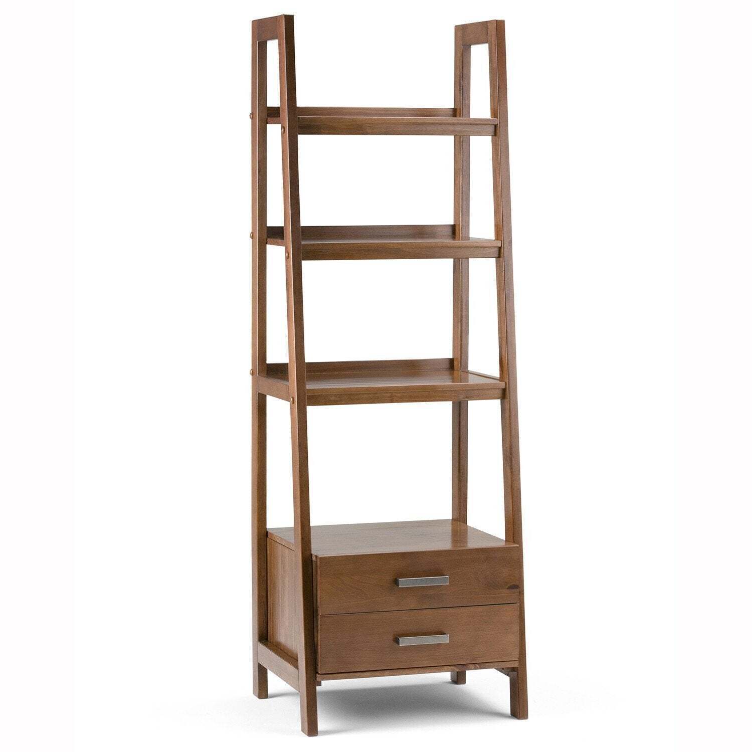 Sawhorse Ladder Shelf with Storage