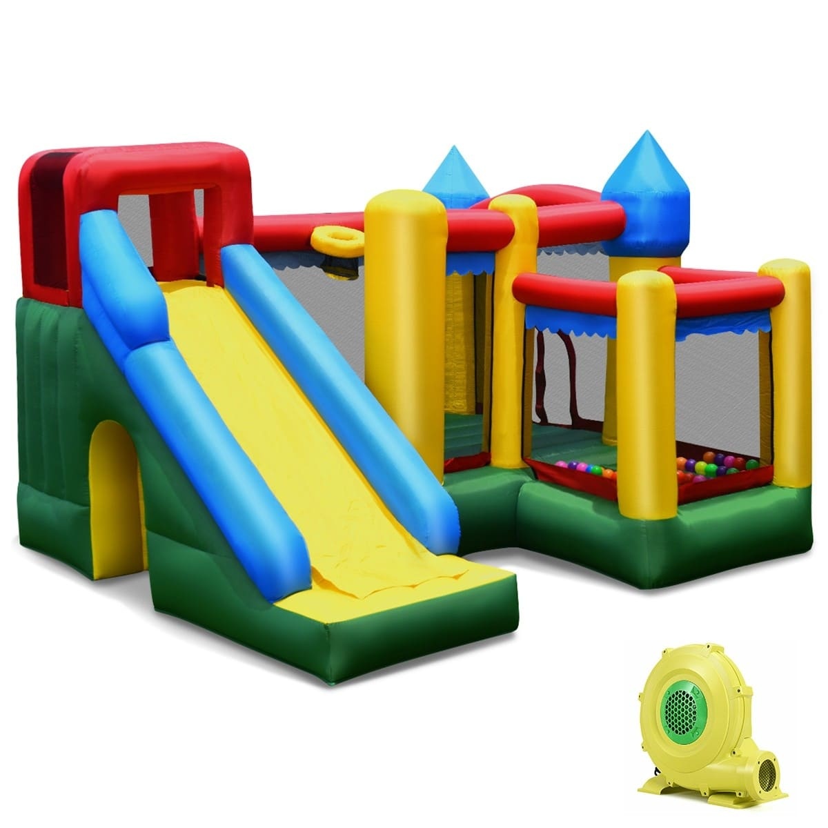 Mighty Inflatable Bounce House Castle Jumper Moonwalk with 735W Air Blower