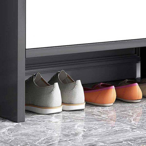 GOODITEMMALL Shoe Bench with Flip Drawer & Padded Seat Cushion, Hallway Bench Shoe Cabinet