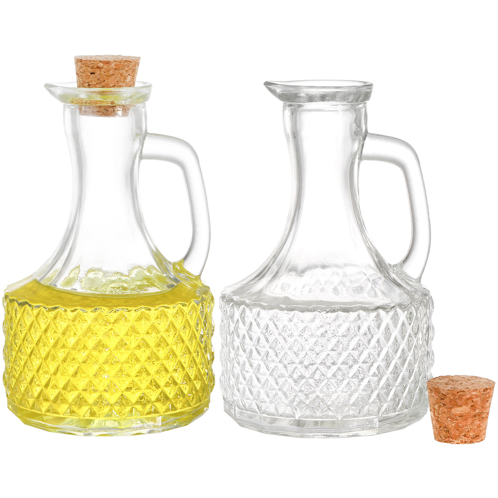 4 Pack Glass Oil and Vinegar Cruets Bottles