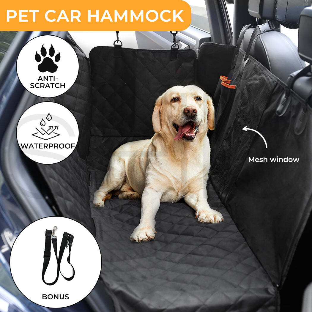 Waterproof Pet Car Seat Cover With Mesh Window + Free Buckle Leash