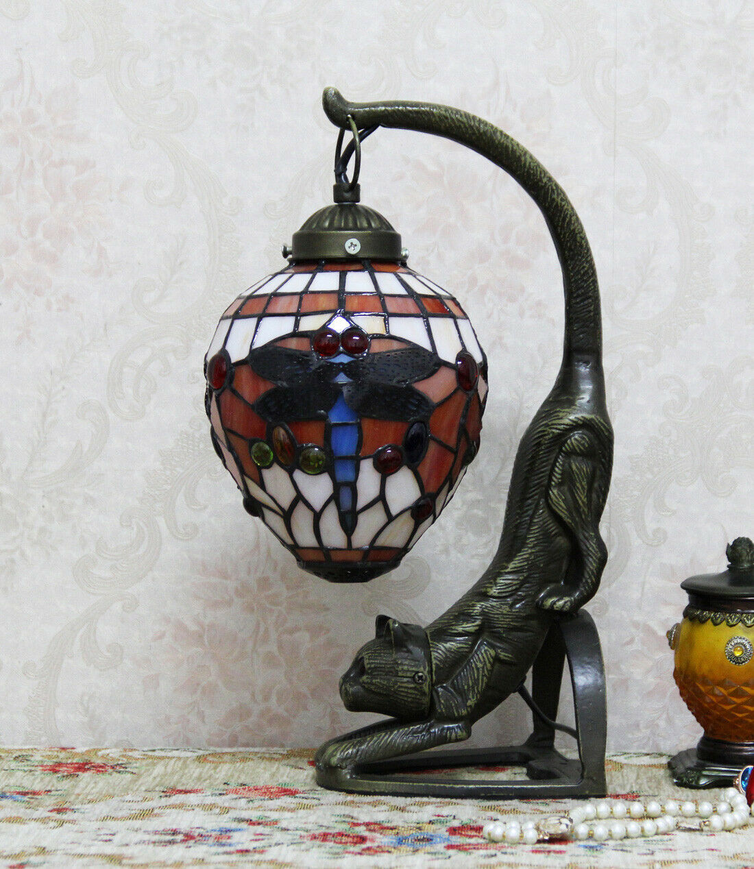 Vintage Style Stained Glass Cat Table Lamp(48% OFF )