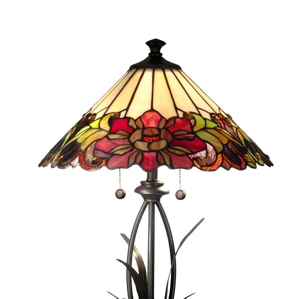 Floral with Dragonfly Table Lamp