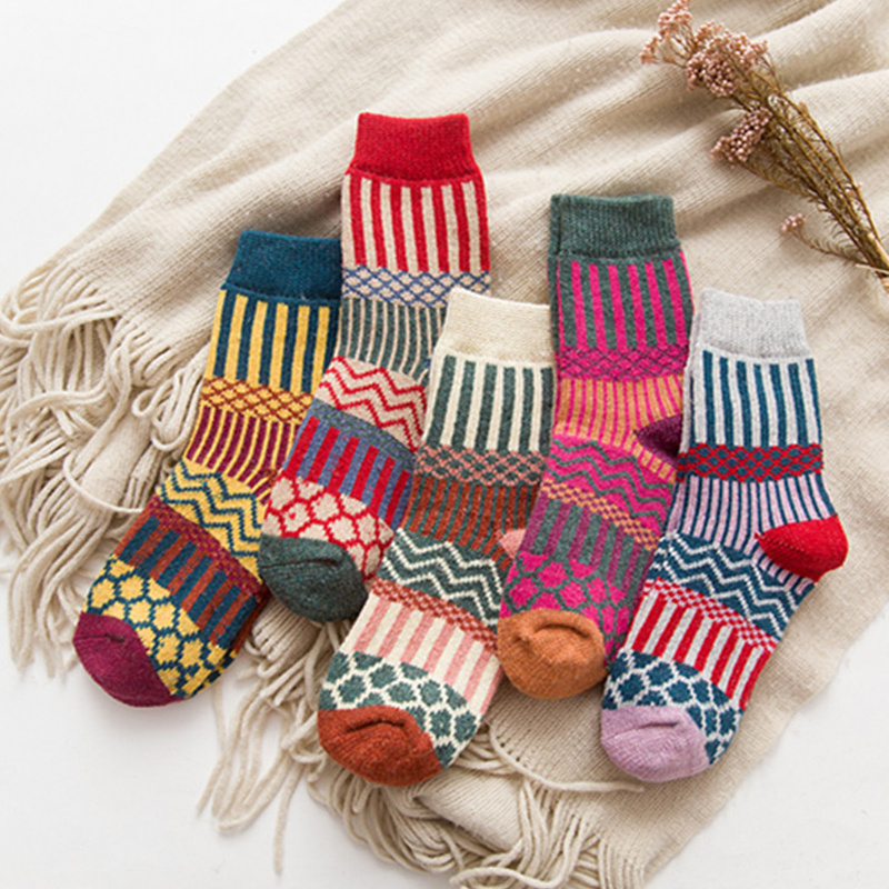 Ethnic Style Thick Warm Cashmere Socks