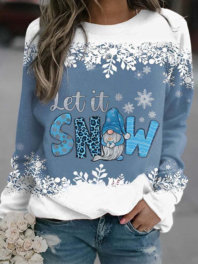 Let It Snow Snowflake Long Sleeve Shirtt