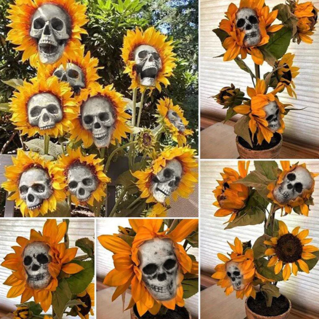 （🎃Halloween Early Sale-50% OFF）Haunted Halloween Sunflower Skulls
