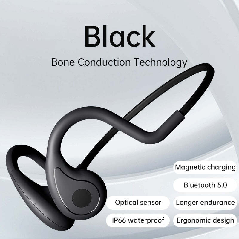 YC Bone Conduction Headphone with Mic, MP3 Music Player Wireless Earphone