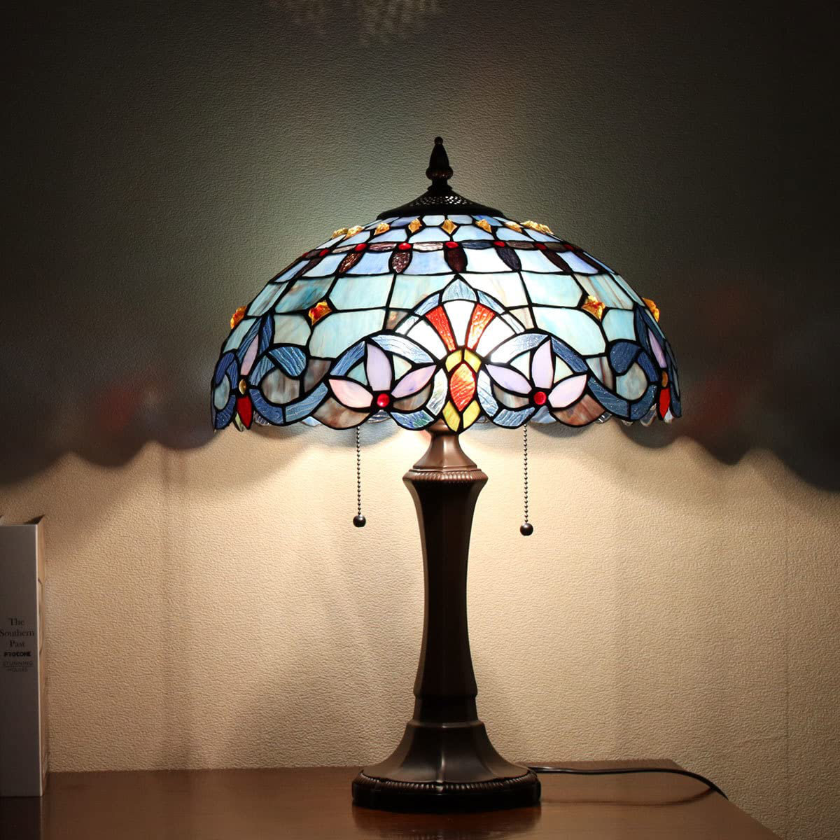 Tiffany Table Lamp Bedside Reading Lamp 2-Light 16