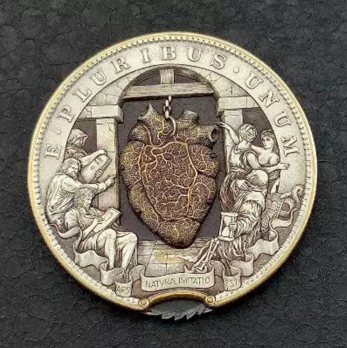 Handmade Art Coin Carved by Roman Booteen