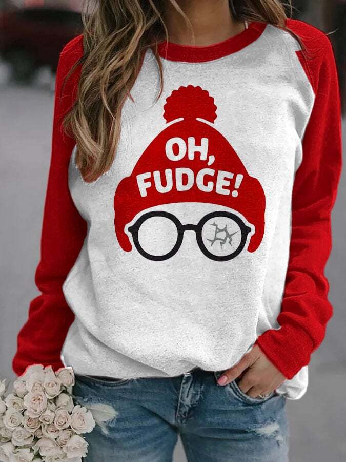 Women's Oh Fudge! A Christmas Story Print Sweatshirt