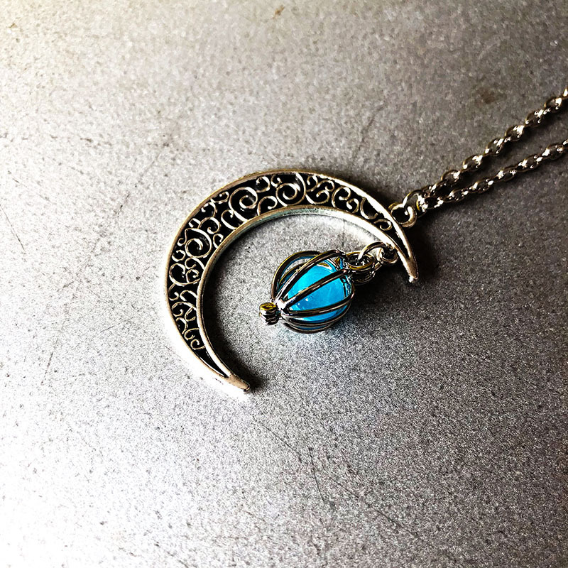 Halloween Hollow Out Moon Necklace