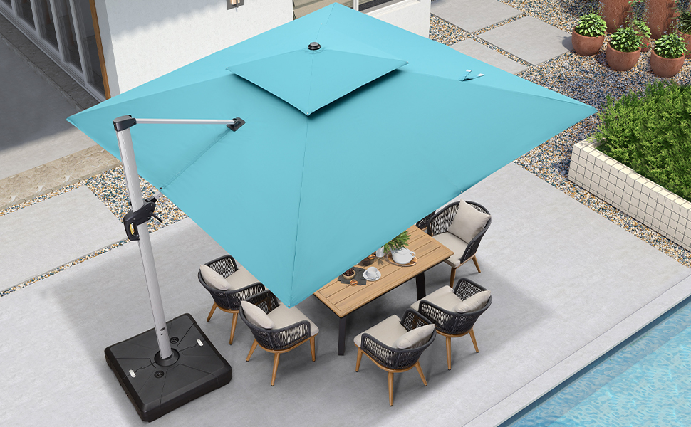 🌞Solar Powered LED🌞Cantilever Patio Umbrella💥BUY 2 GET FREE SHIPPING💥