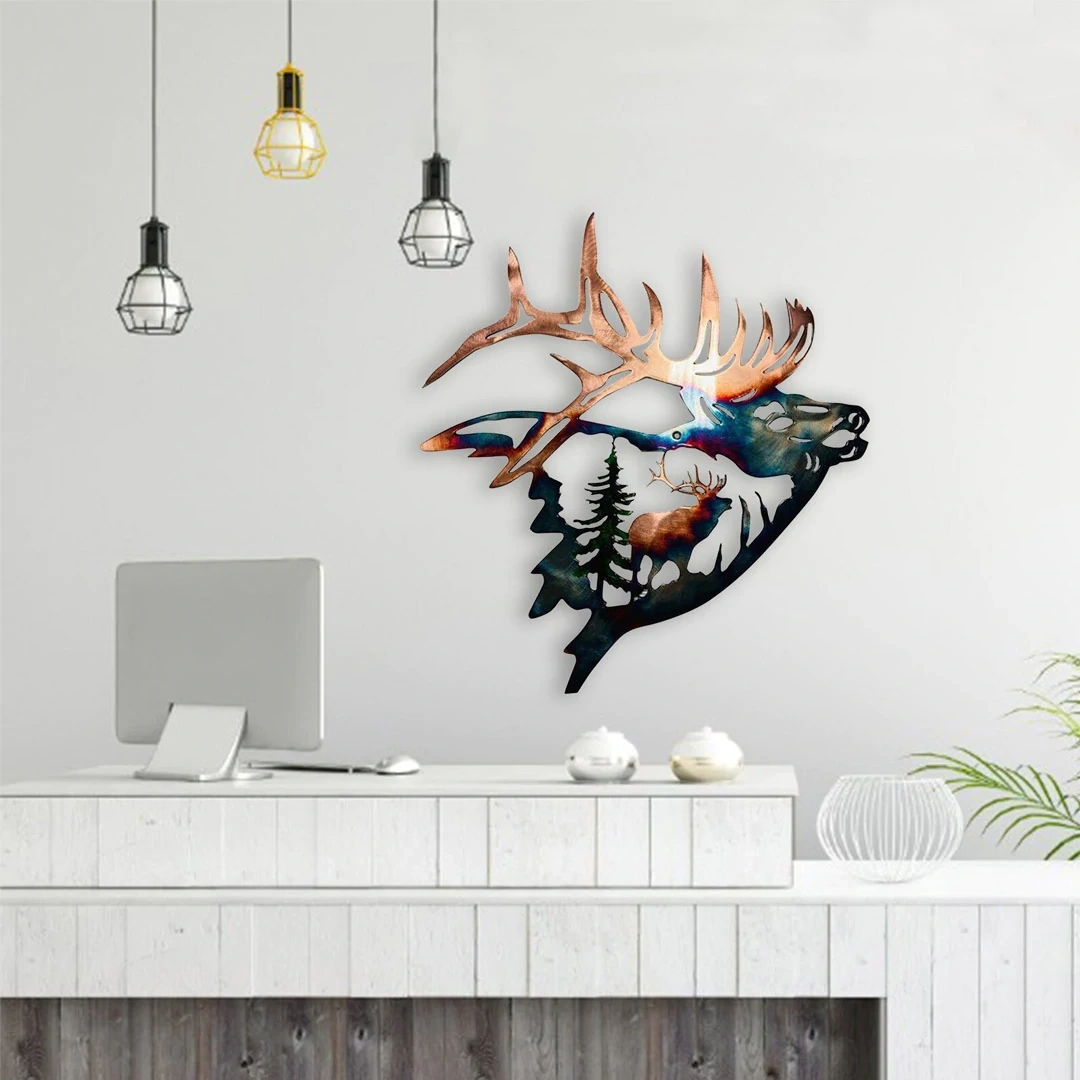 Modern Elk Metal Wall Art