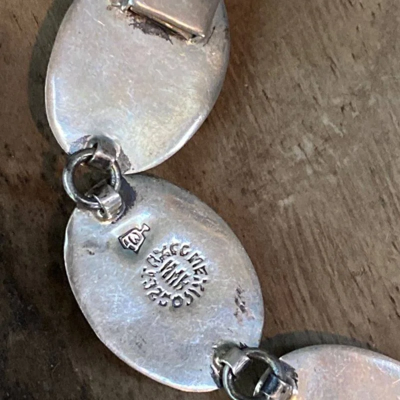 Multiple Gemstone Bracelet in Sterling Silver Taxco Mexico