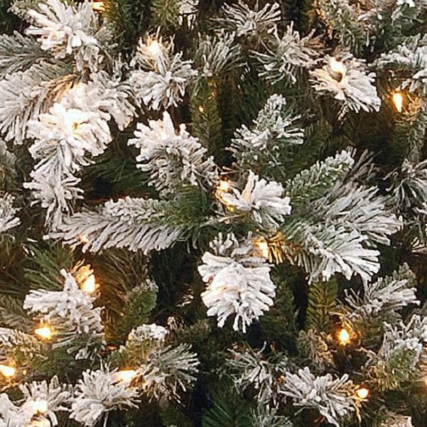 7.5 ft. Snowy Mountain Pine Slim Pine Artificial Christmas Tree with Clear Lights
