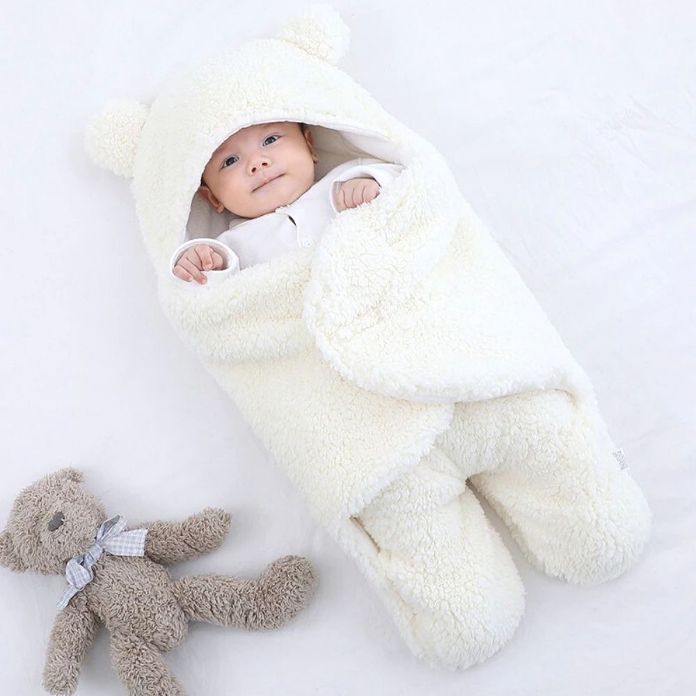 Newborn Baby Bear Soft Blankets - White