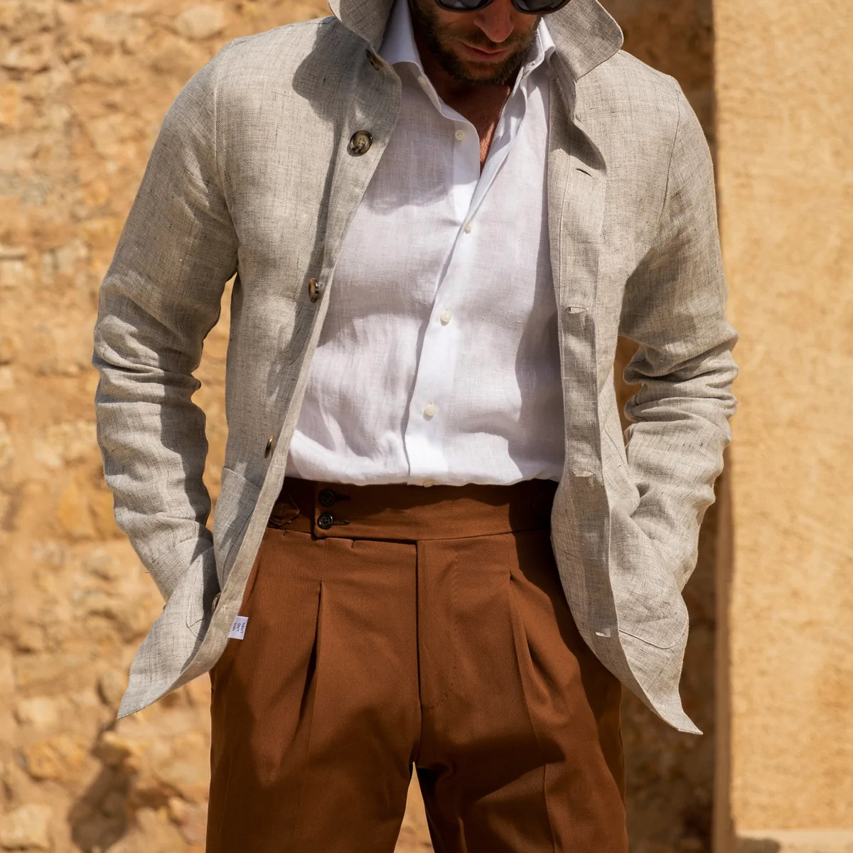Men's Oversized Linen Simple Loose Jacket
