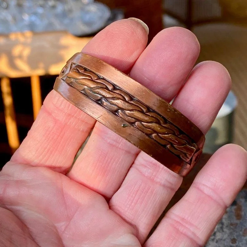 Solid Copper Mid-Century Cuff Bracelet