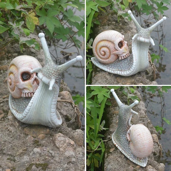 🎃Halloween Hot Sale 49% OFF 🎃 Handmade Halloween Snail Skull Sculpture Gothic Decoration