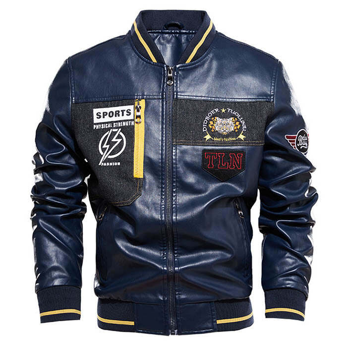 Casual Outdoor Stitching Baseball Men's Jacket
