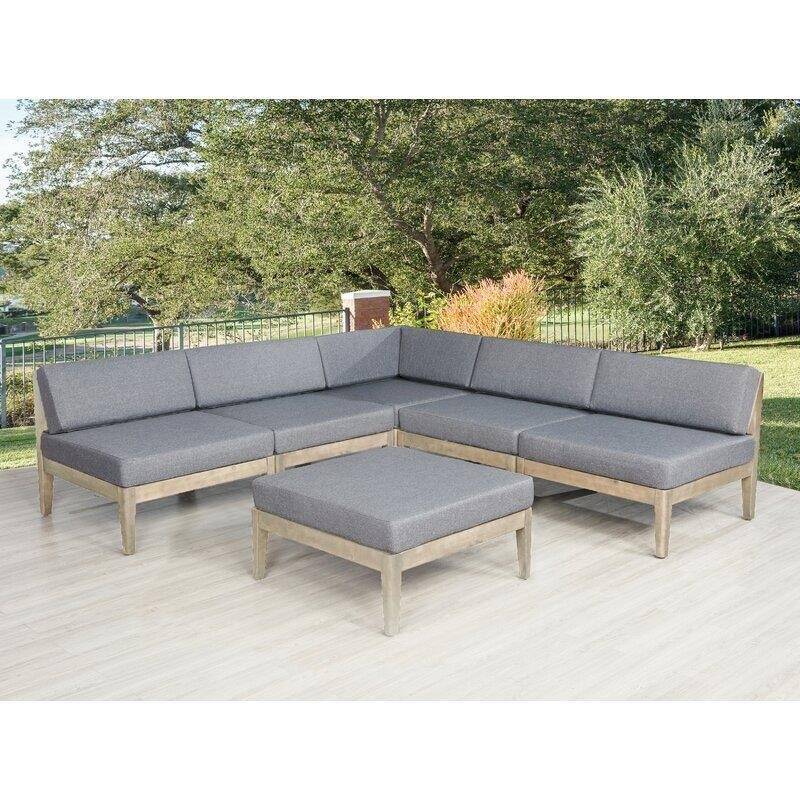Dalia Solid Wood 5 - Person Seating Group with Cushions
