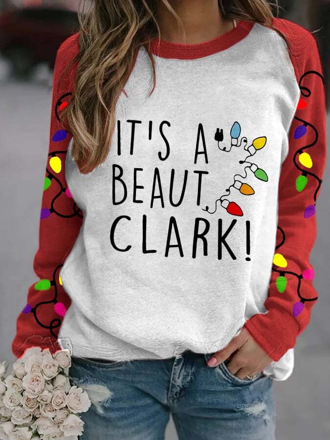 Women's Christmas It's a Beaut Clark Print Casual Sweatshirt