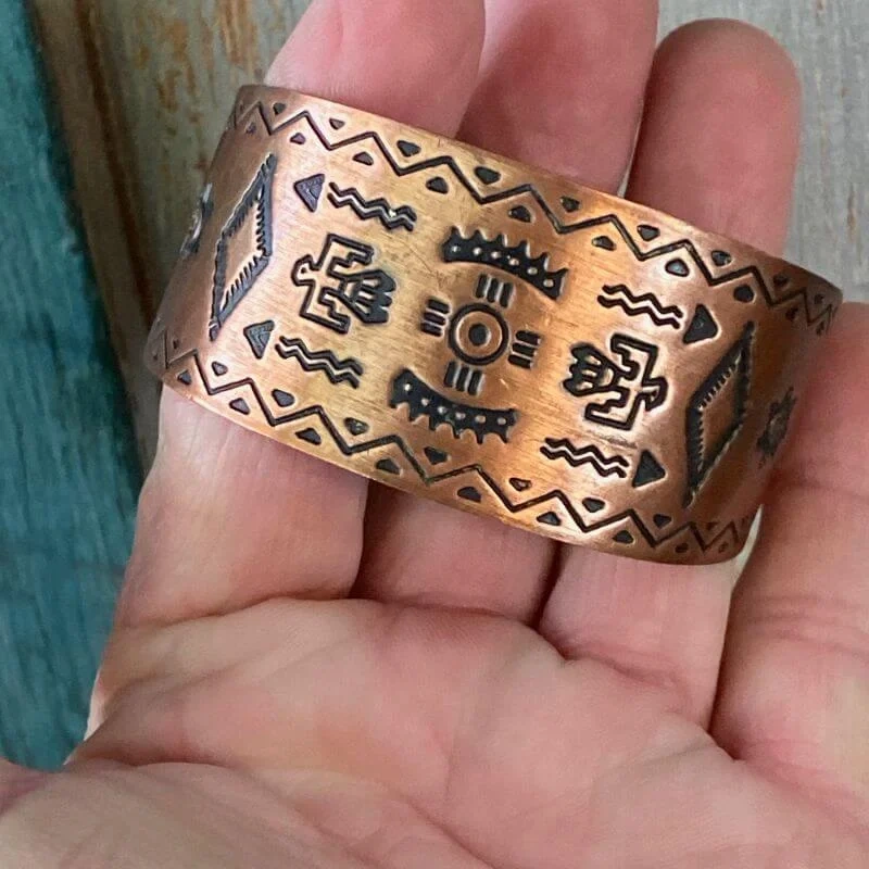 Vintage Wide Copper Cuff Southwestern Bracelet