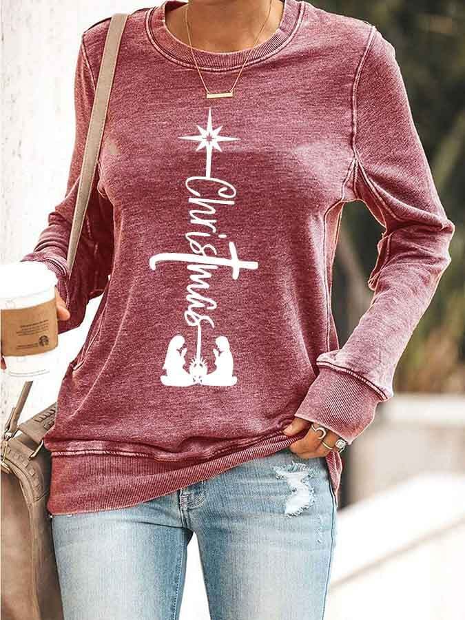 Women's Hope Love Christmas  Print Casual Sweatshirt