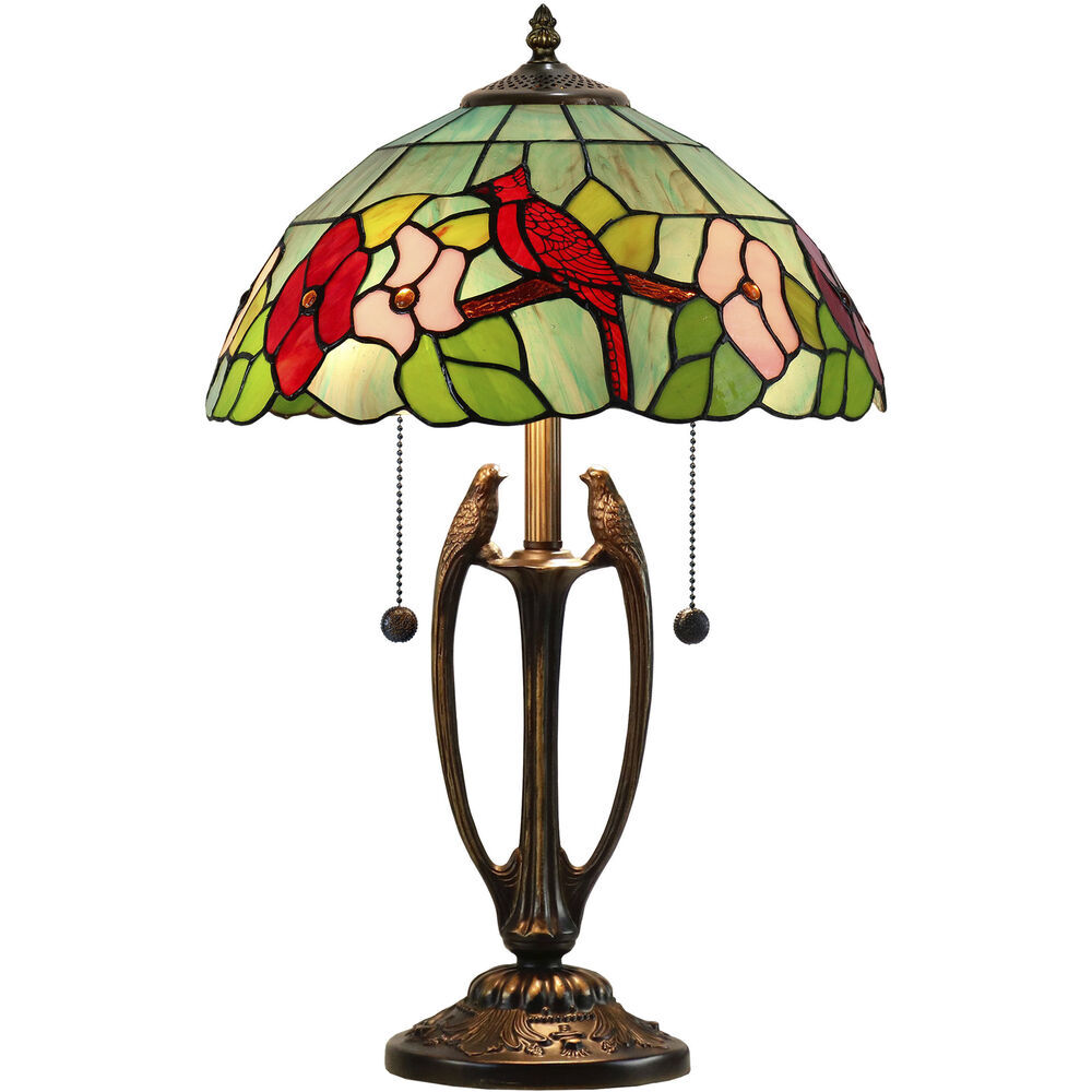 Birds Stained Glass Table Lamp