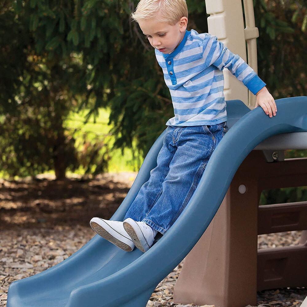 Kids Outdoor Swing Set with Slide | Plastic Play Set with Swings