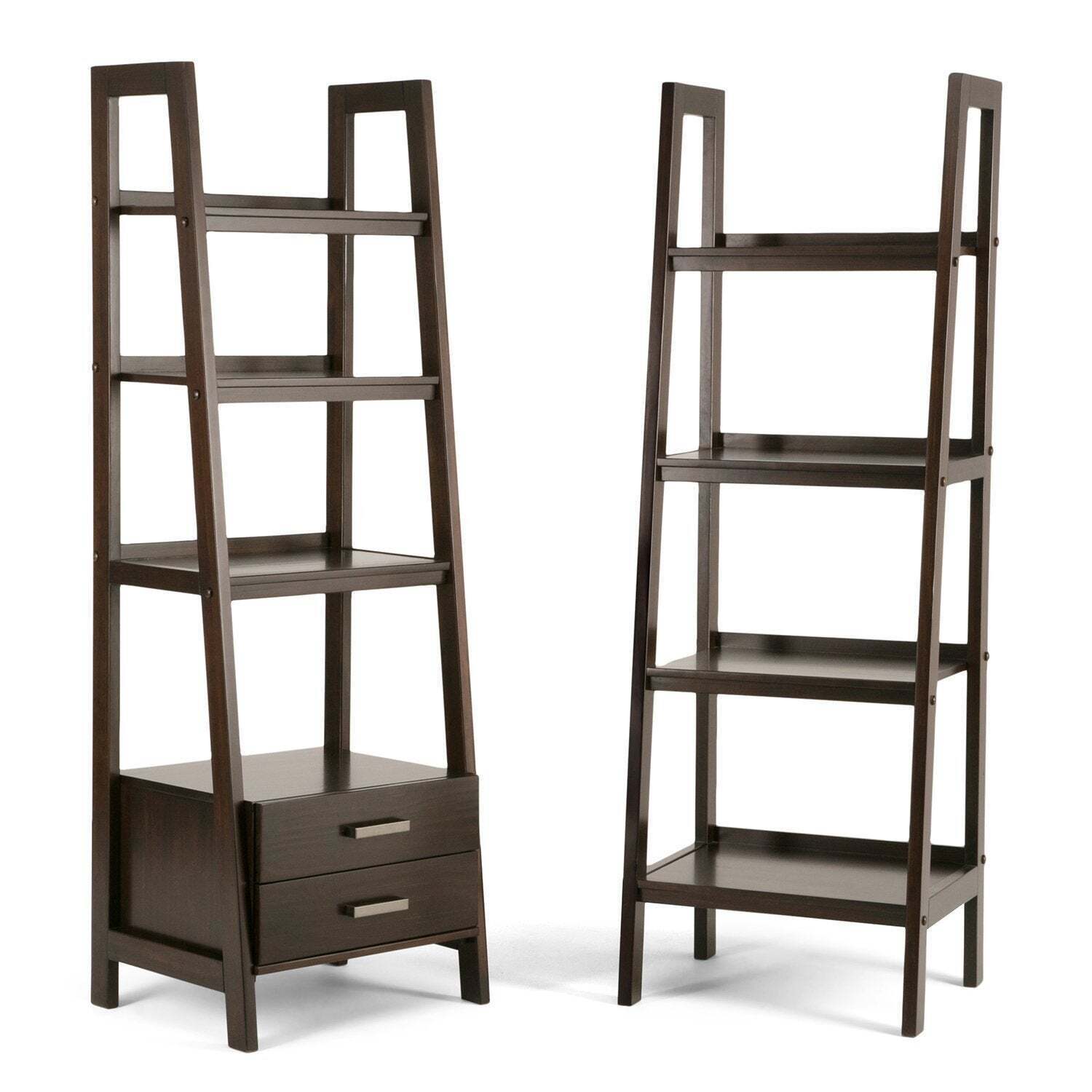 Sawhorse Ladder Shelf with Storage