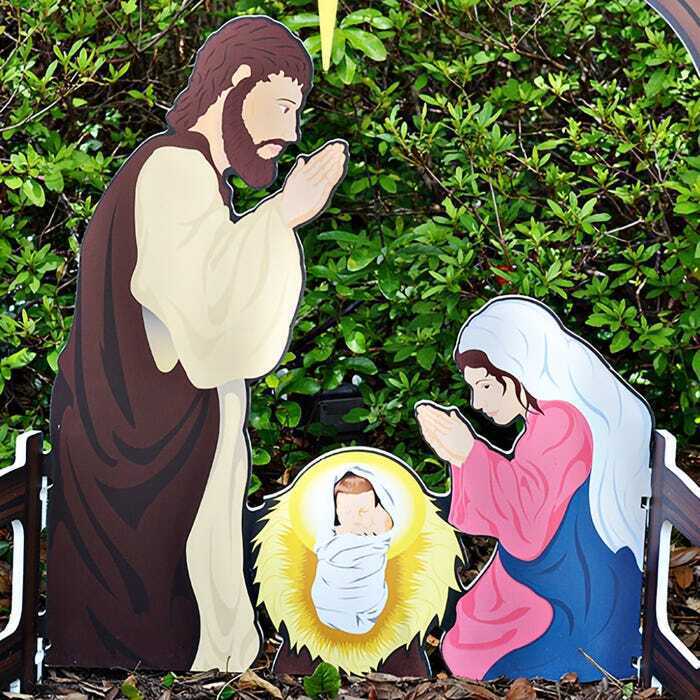 Holy Night Printed Outdoor Nativity Set