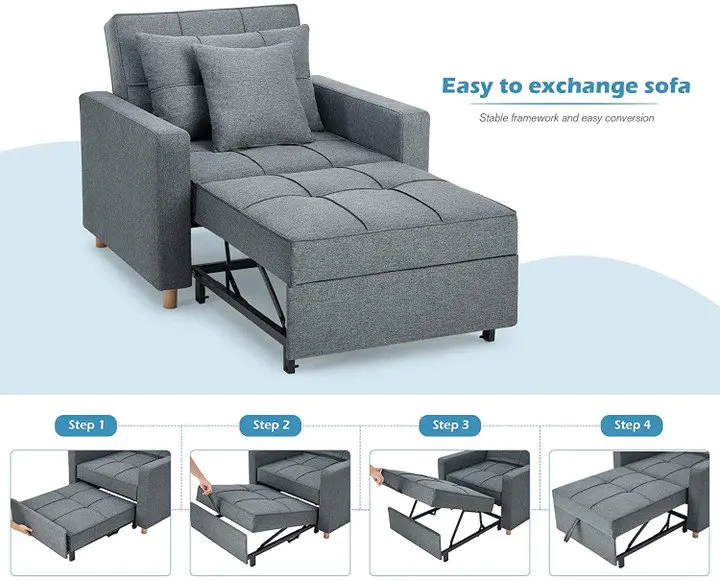 CONVERTIBLE CHAIR BED 3-IN-1, SLEEPER CHAIR BED