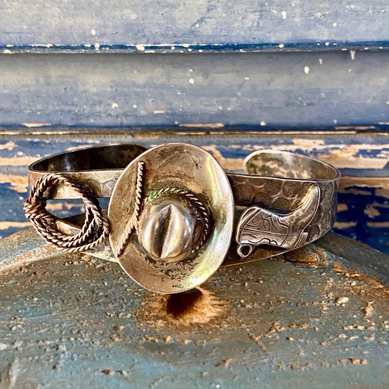 Vintage Western Cowgirl Bracelet in Sterling Silver