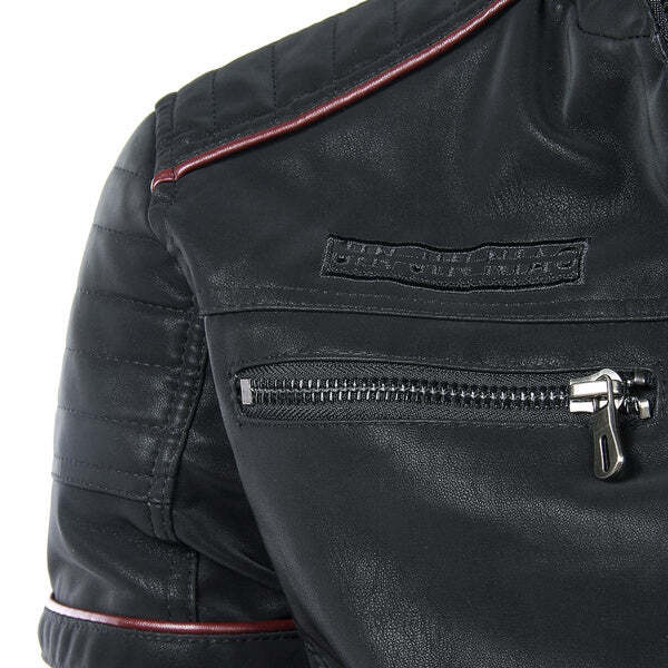 Fashion Motorcycle Slim Nubuck Men's Leather Jacket