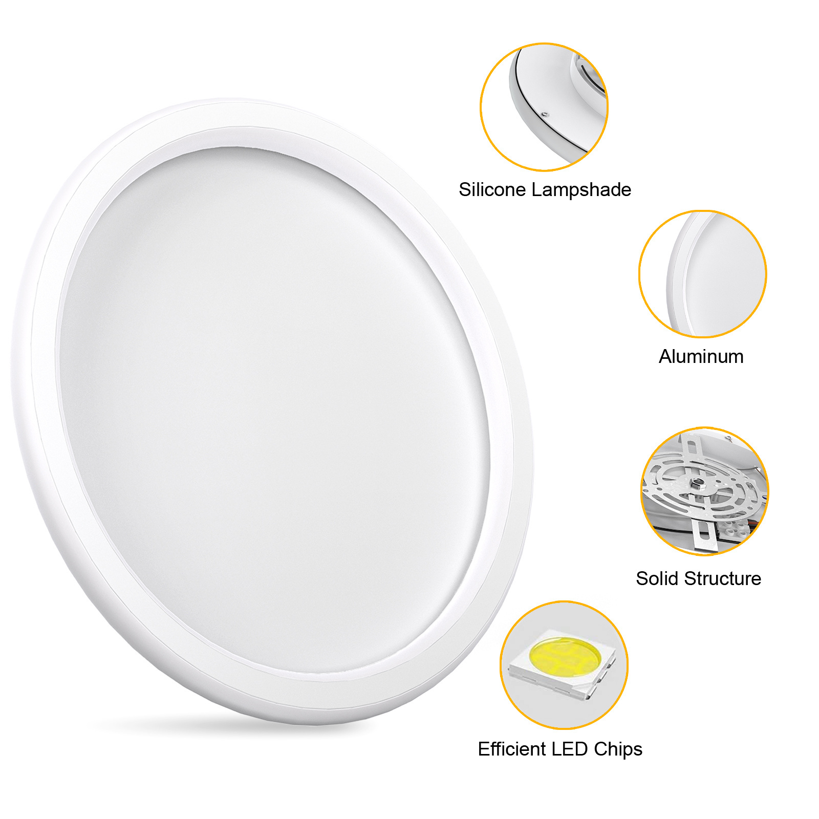 Flush Mount LED Ceiling Light,Cheeroll 12 Inch Ceiling Lighting Fixture 45W 6500K Cold White Light Round Ceiling Light,for Bathroom, Kitchen, Bedroom, Living Room, Garage Non Dimmable