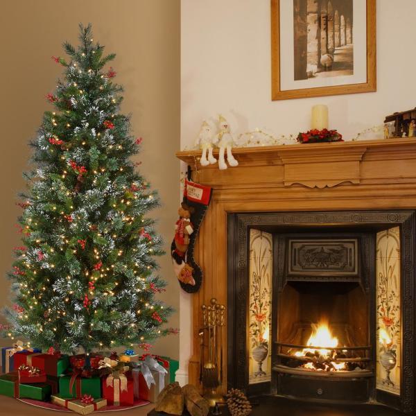 6.5 ft. Wintry Pine Medium Artificial Christmas Tree with Clear Lights