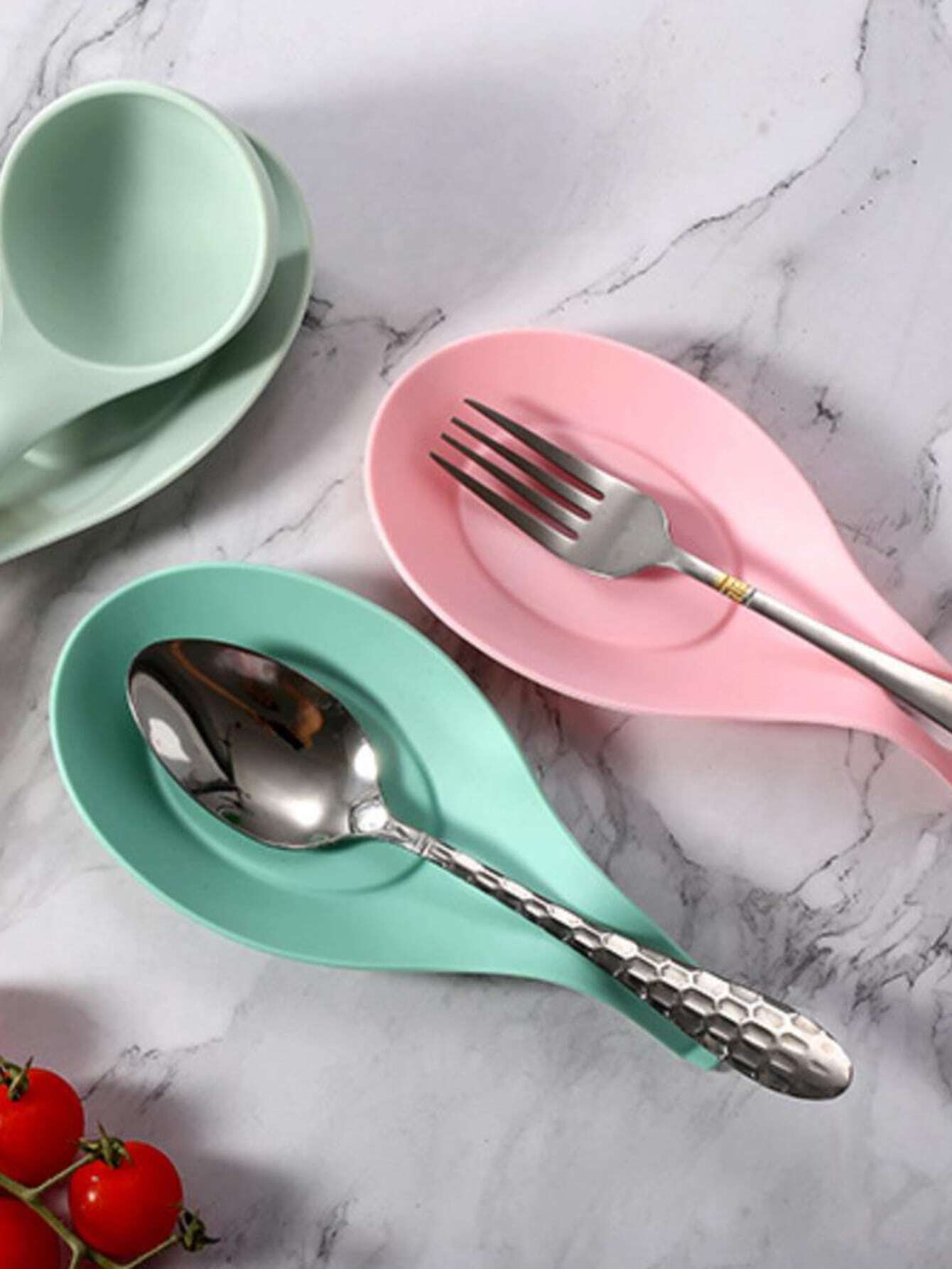 2pcs Random Color Spoon Rest, Silicone Spoon Holder For Kitchen